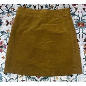 J. Crew Mercantile Women's Corduroy Skirt Size 00 Mini Skirt Yellow Mustard
